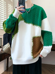 Men’s Color-Block Cable Knit Sweater by Snagg A Sweater