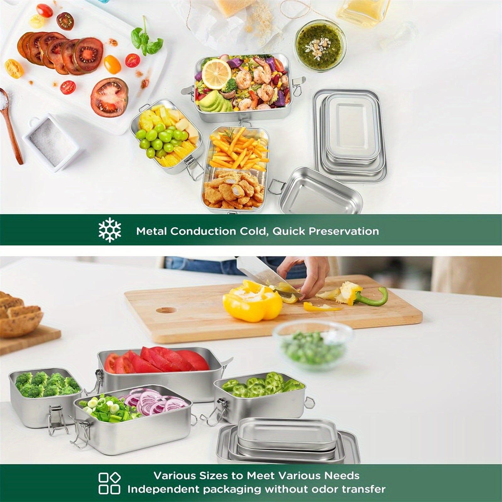 5pcs 850ml Stainless Steel Lunch Box Set by Snagg A Container