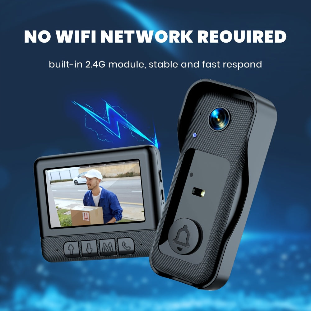 Video Doorbell with Screen No WiFi Needed, Local Storage up to 128GB by Snagg A Doorbell Camera