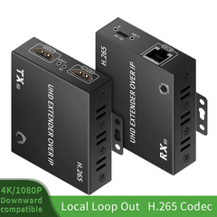 4K@30Hz HDMI Extender over IP 150M – H.265 RJ45 Cat6 Ethernet Network Extender Kit for HDTV