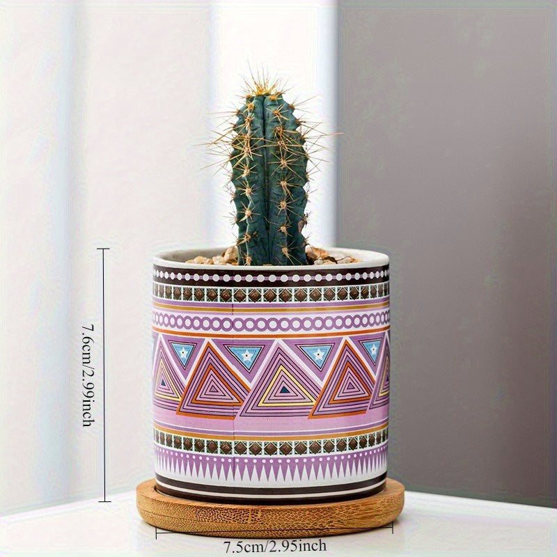 4 Pcs Ceramic Succulent Pots with Drainage by Snagg A Pot