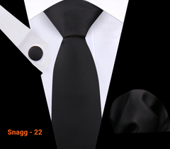 Classic Plaid Tie Set for Men - Necktie with Matching Pocket Square & Cufflinks - Snagg - 22 - Others In Fashion
