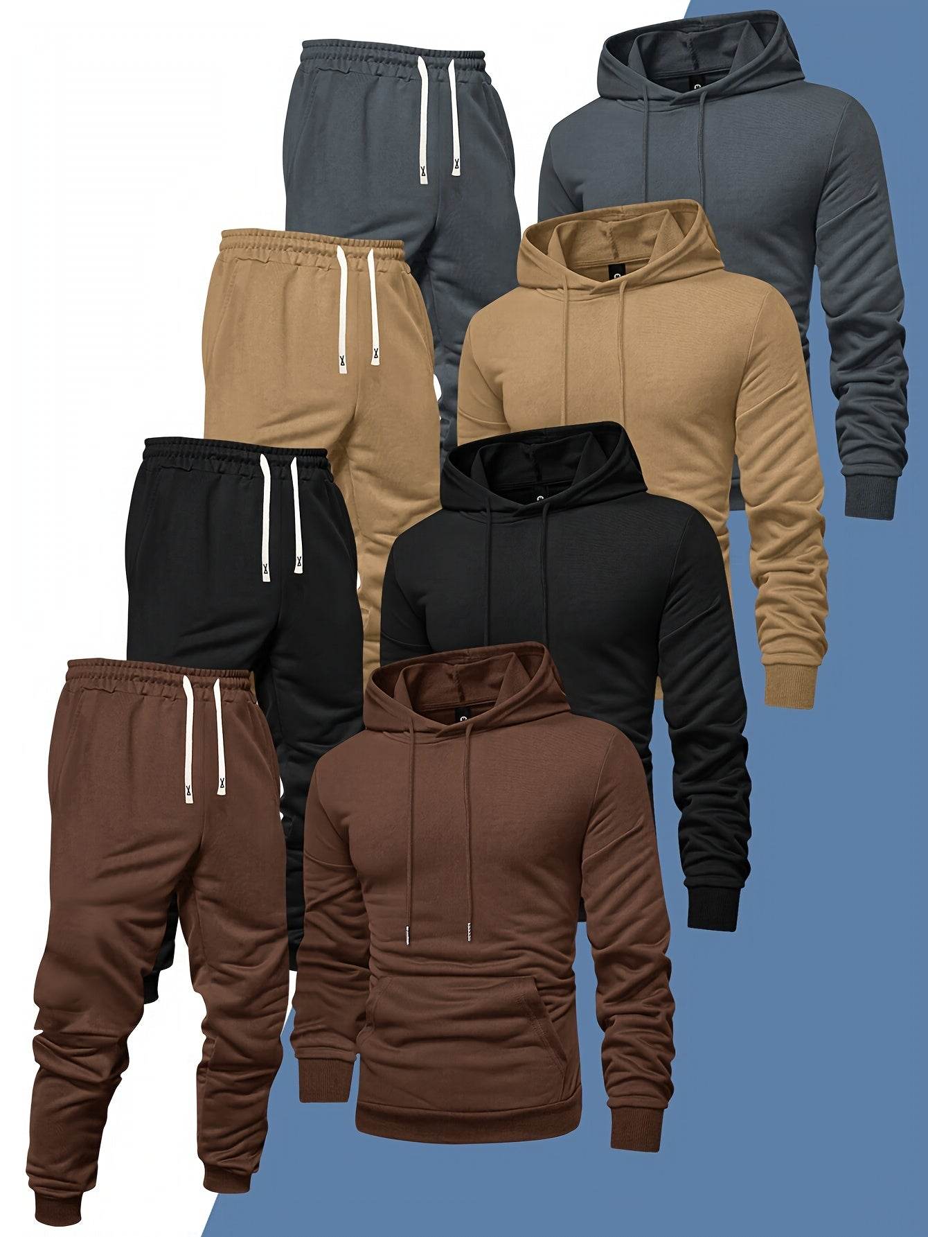8pcs Men’s Hoodie & Sweatpants Set - SnaggIt