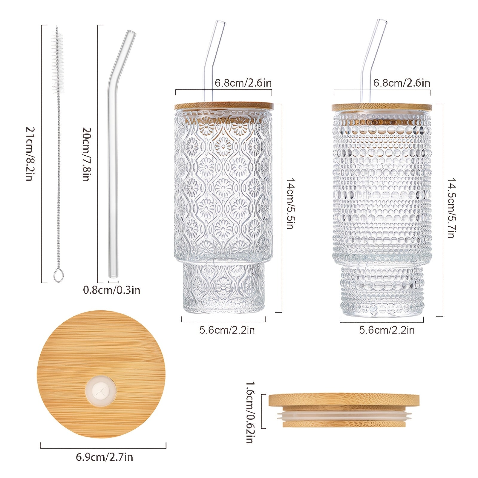 Premium Hobnail Glass Tumbler Set 4 11oz Non Slip Home by Snagg A Cup