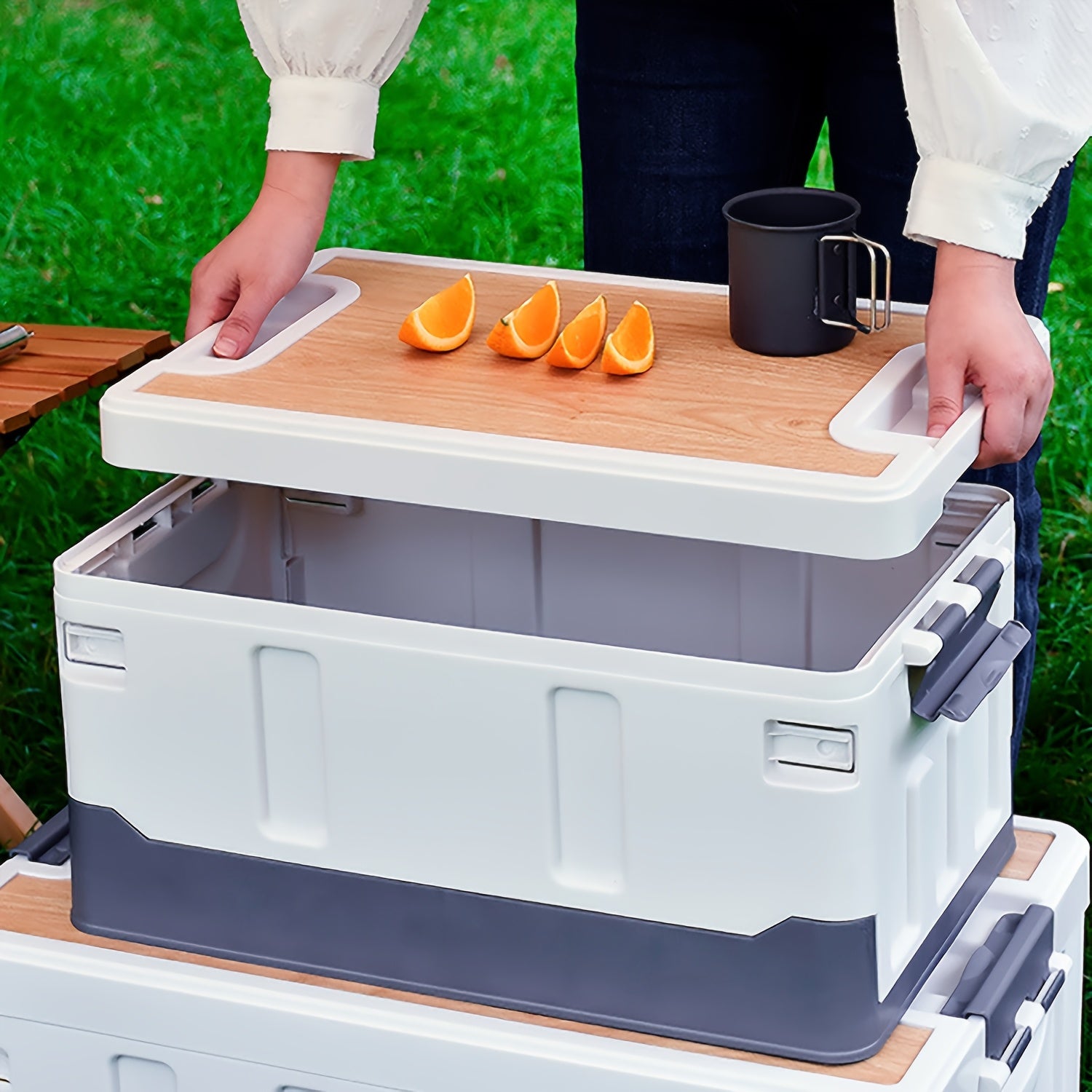 60L Collapsible Car Trunk Storage Bin with Lid by Snagg A Storage Box