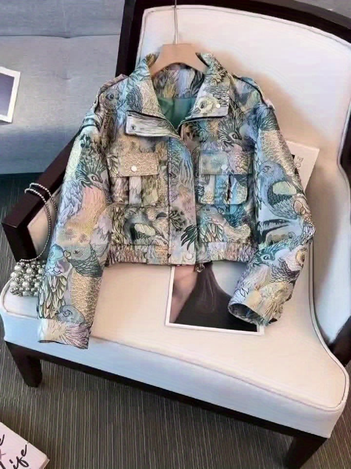 Women’s Floral Embroidered Casual Jacket by Snagg A Jacket