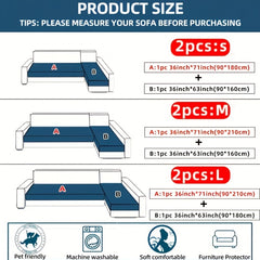 2pcs Elegant Quilted Flannel Sofa Cover Set by Snagg A Sofa Cover
