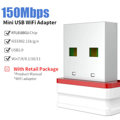 150Mbps USB WiFi Adapter – 2.4GHz Plug and Play Wireless Receiver by Snagg A USB WiFi Adapter