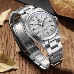 Stainless Steel Quartz Timepiece Watch, 10BAR Waterproof Design