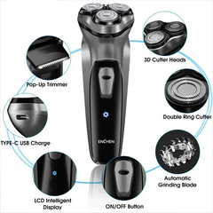 Blackstone 3D Independent Floating Electric Rotary Shaver – High Performance Type-C USB Rechargeable Shaving System