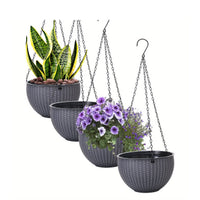 4pcs Hanging Baskets with Chains by Snagg A Pot