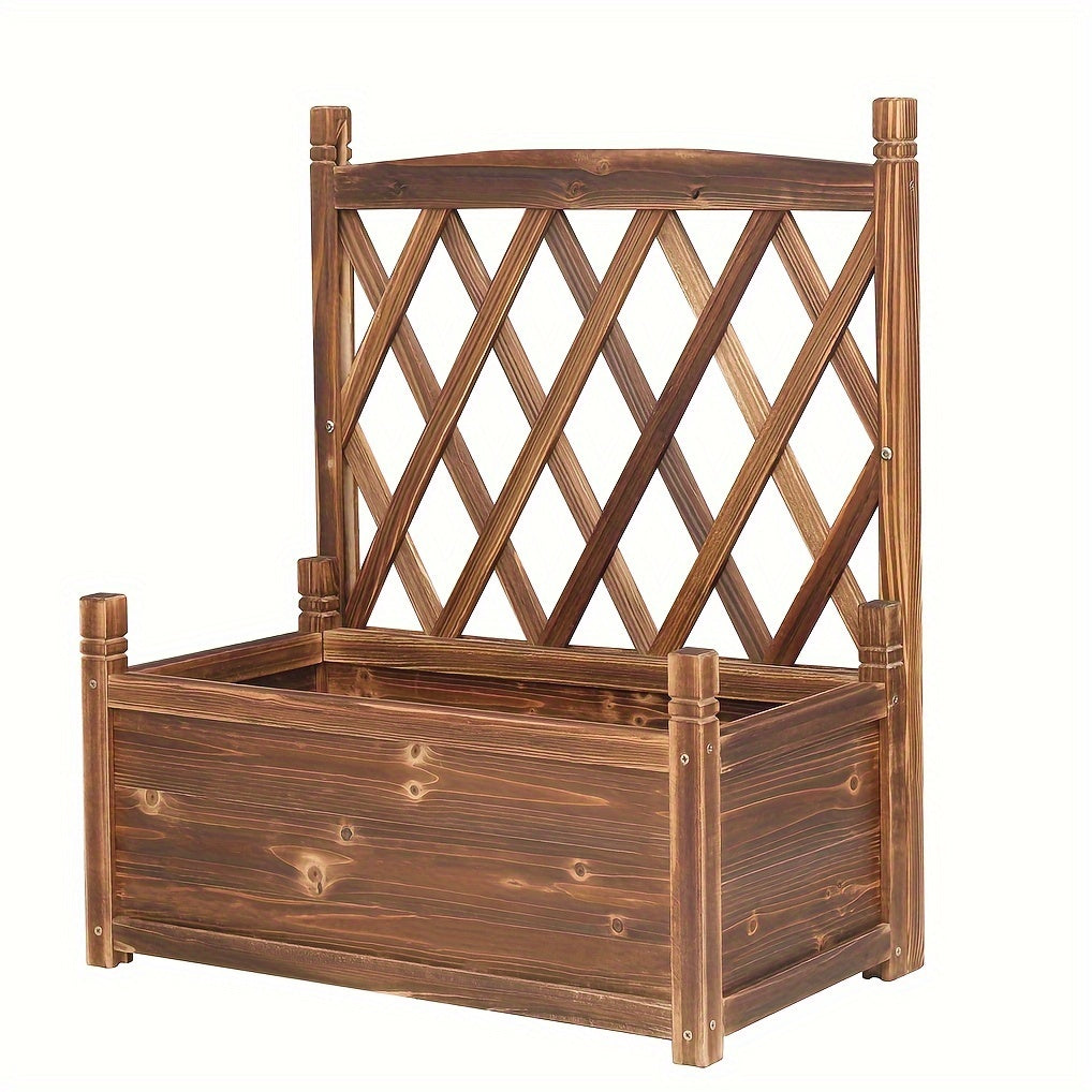 Wooden Raised Planter Box with Trellis by Snagg A Garden Bed