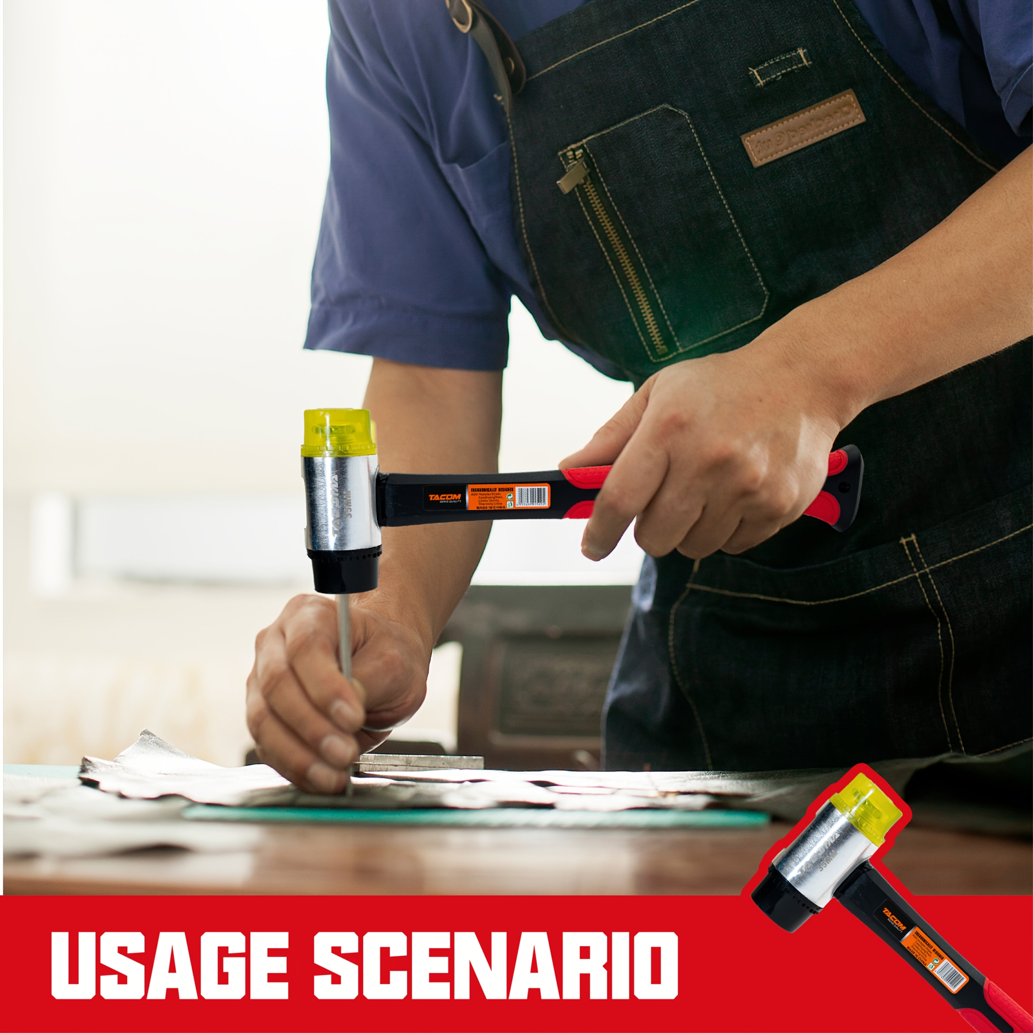 2 / 3 Pcs Shock Absorbing Hammer Set – Home Repair & DIY Essential - General Hand Tools