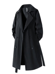 Elegant Men’s Black Double-Breasted Trench Coat by Snagg A Coat
