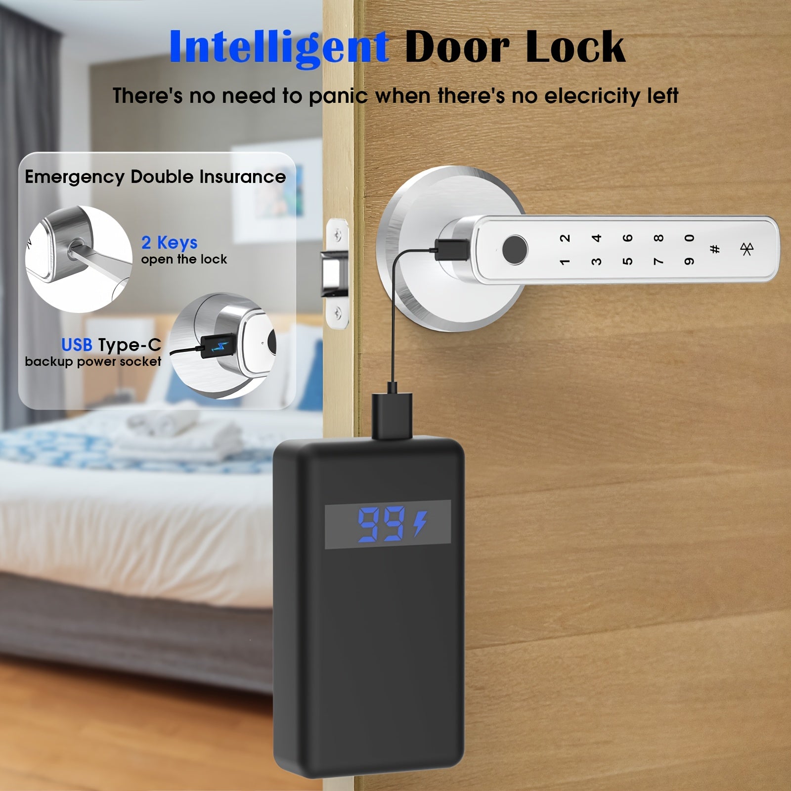 4 in 1 Smart Fingerprint Door Lock by Snagg A Smart Door Lock
