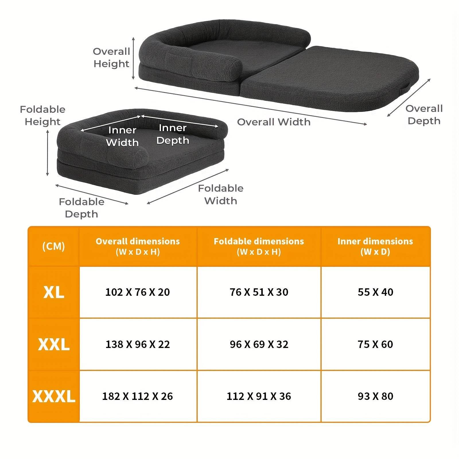 2-in-1 Foldable Human-Size Orthopedic Dog Bed - SnaggIt