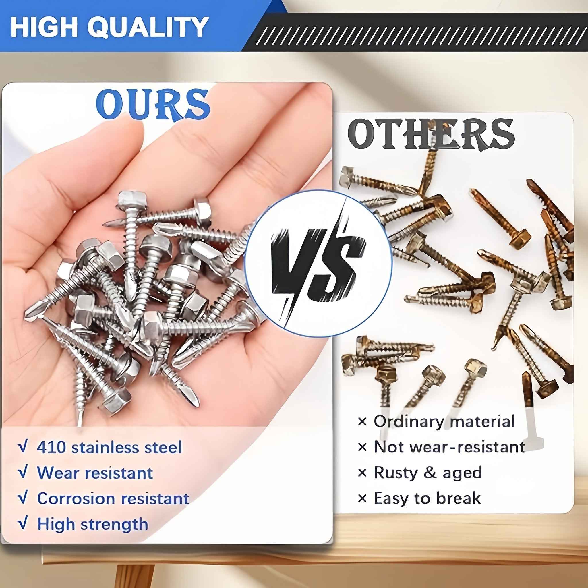 500 Pieces #8 Self Drilling TEK Screw Kit - Power Tools Gadget