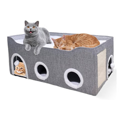Large Collapsible Cat House with Dual Caves & Play Ball by Snagg A Cave