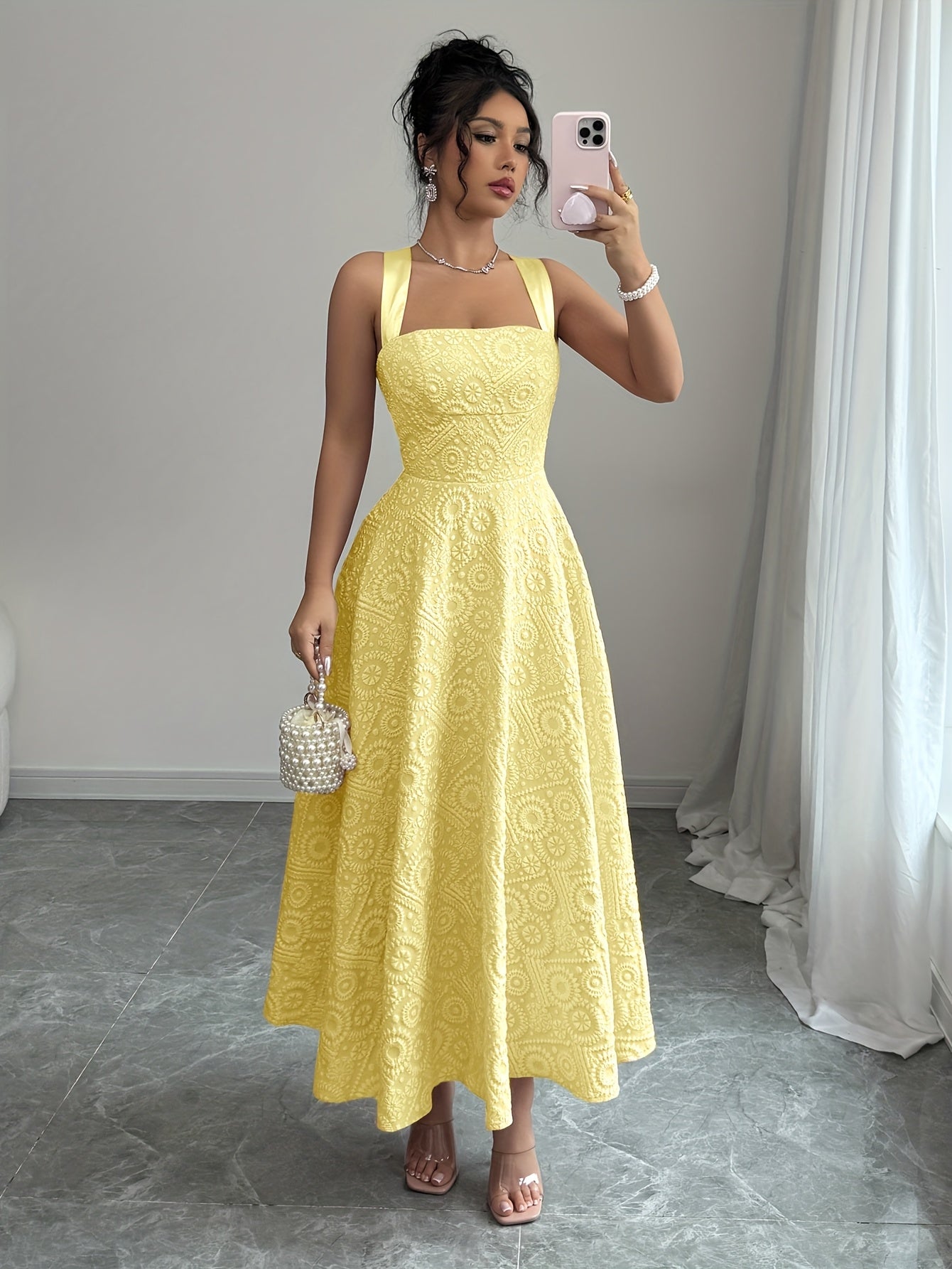 Elegant Sleeveless Maxi Dress with Tie-Back by Snagg A Dress