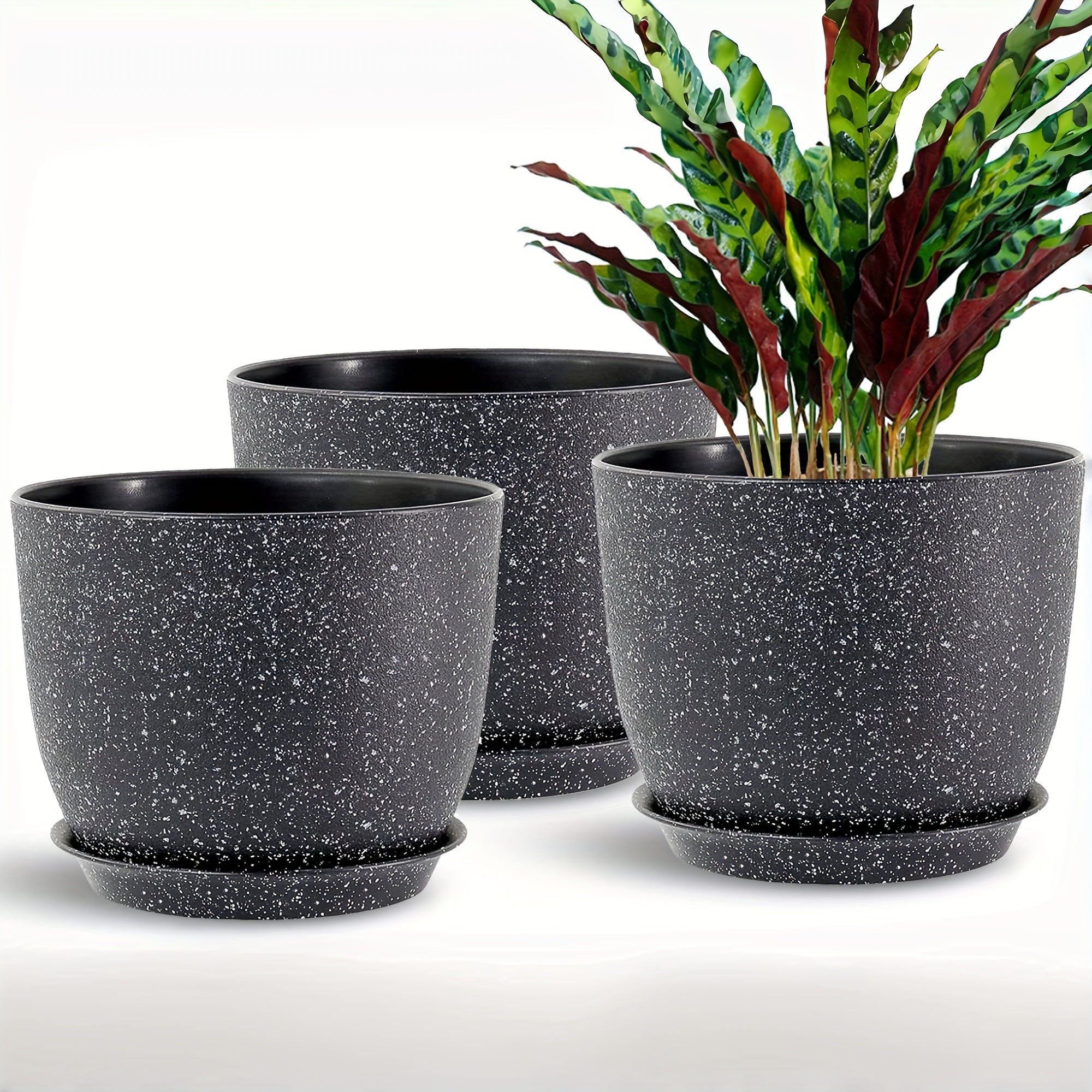 6pcs 10" Plastic Planter Set with Trays by Snagg A Pot