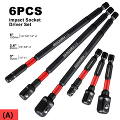 Impact Socket Adapter Set – 1/4", 3/8", 1/2" Drive with Extension Bit & Holder for Power Drill to High-Torque Impact Wrench