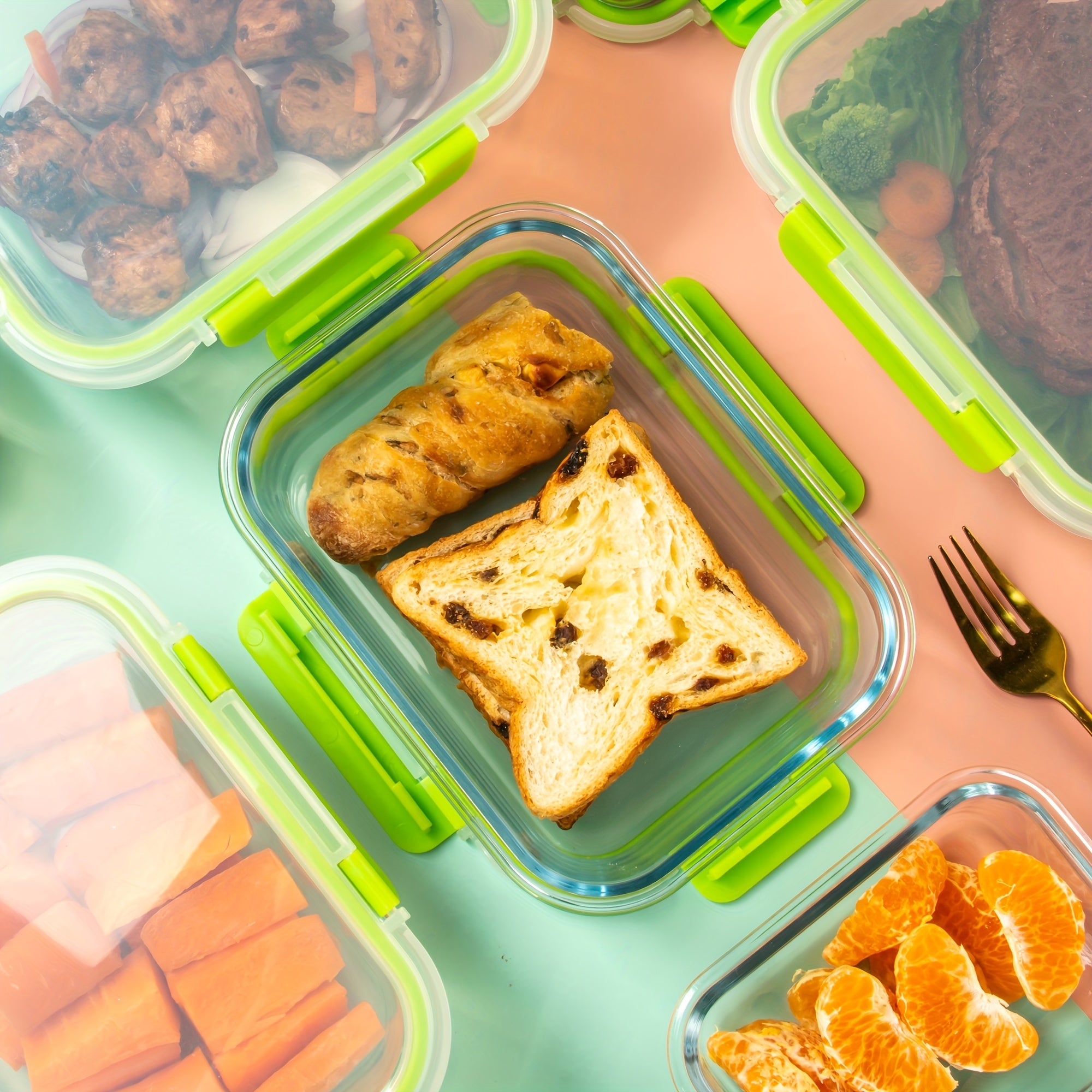 10 Pack Borosilicate Glass Meal Prep Containers by Snagg A Container