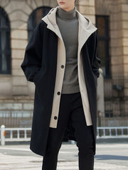 Men’s Casual Hooded Tweed Trench Coat by Snagg A Coat