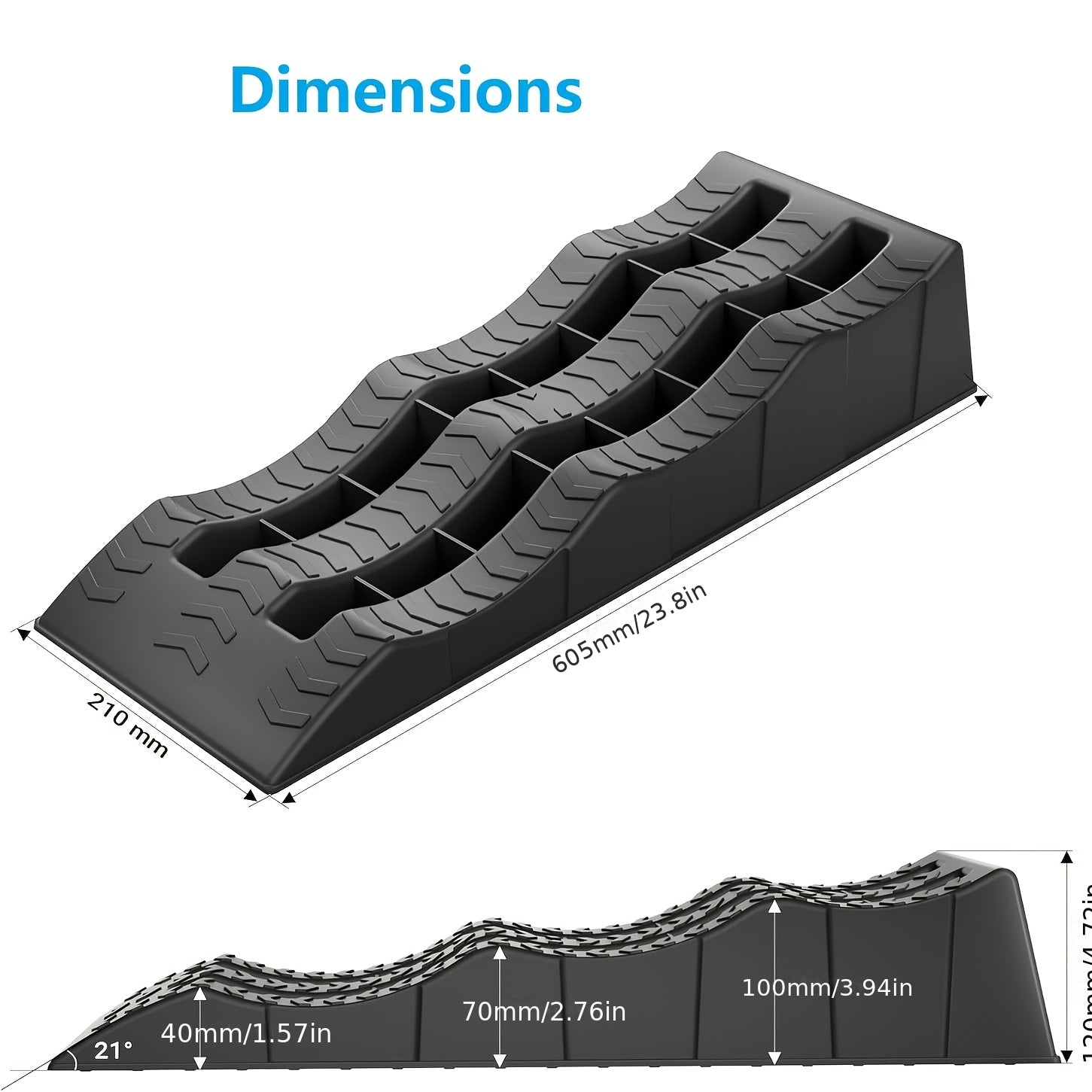 3 Step Ramp System with 3 Ton Load Capacity by Snagg A Wheel Chock