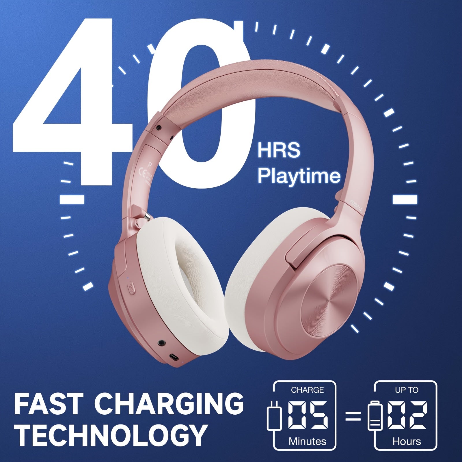 Wireless ANC Headphones | Over-Ear Hi-Res Audio Headset (40H Playtime) by Snagg A Headphone