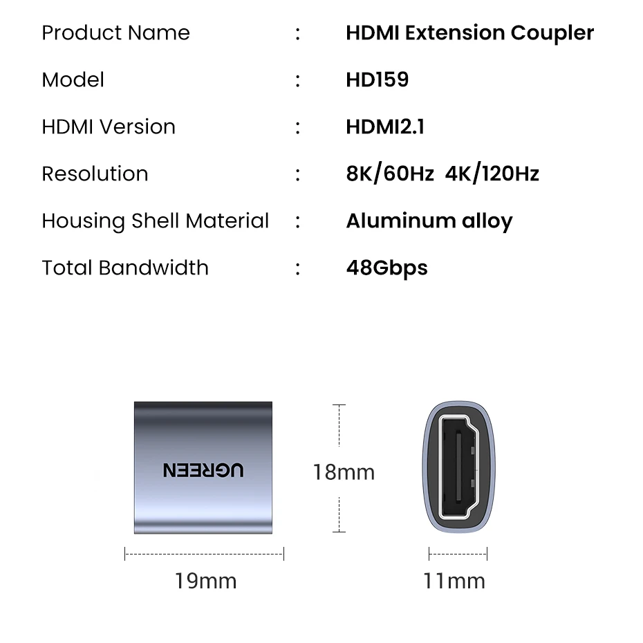 8K HDMI Coupler Female to Female HDMI 2.1 Connector by Snagg An HDMI Connector