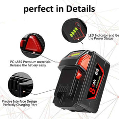 4 Pack 18 V 8.0 Ah Lithium-Ion Batteries — Replacement for Milwaukee M18 Cordless Tools (48-11-18 Series)