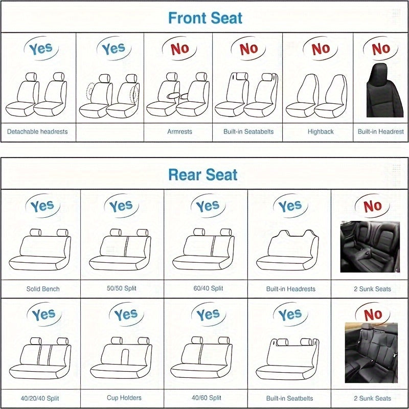 5 Seater All-Inclusive Car Seat Cover Set by Snagg A Seat Cover