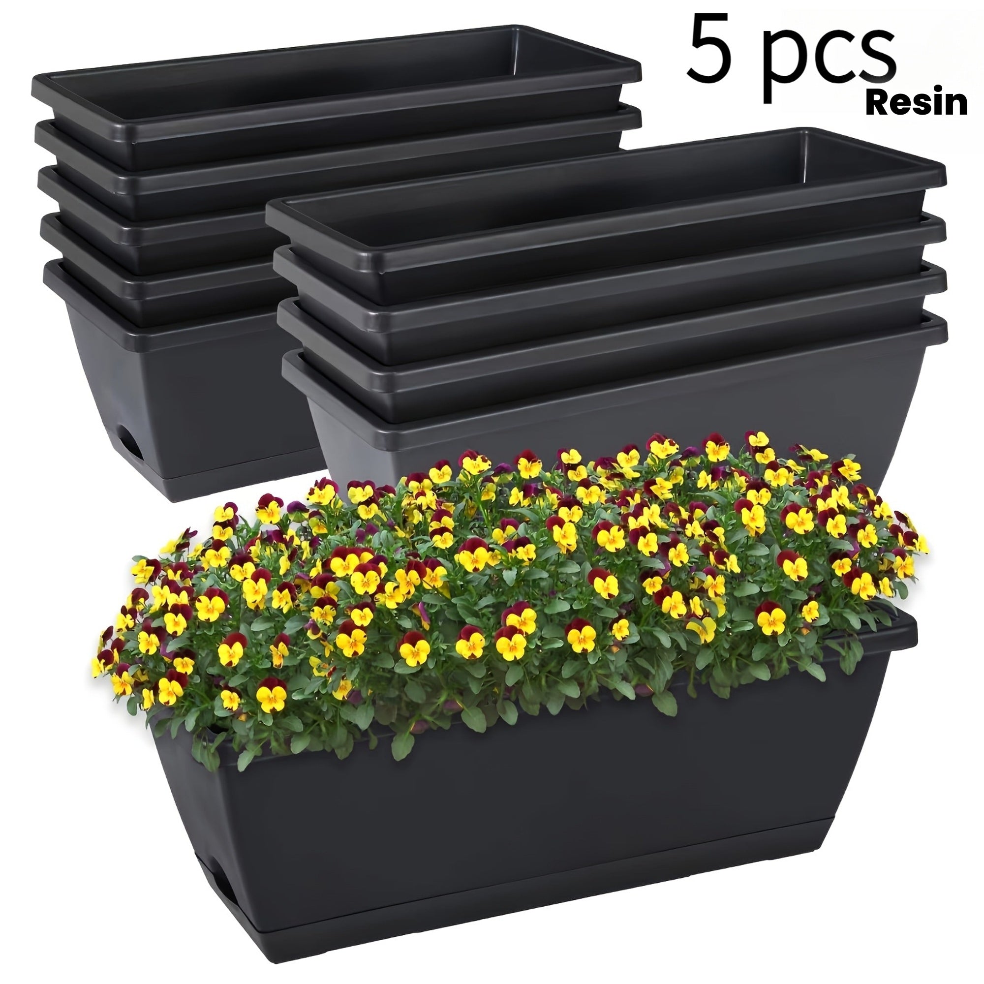 5pcs Retro Rectangular Flower Pots by Snagg A Pot