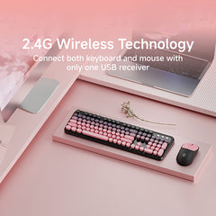 Wireless Keyboard & Mouse Set – 2.4G Connection with Colorful Gradient Design by Snagg A Keyboard