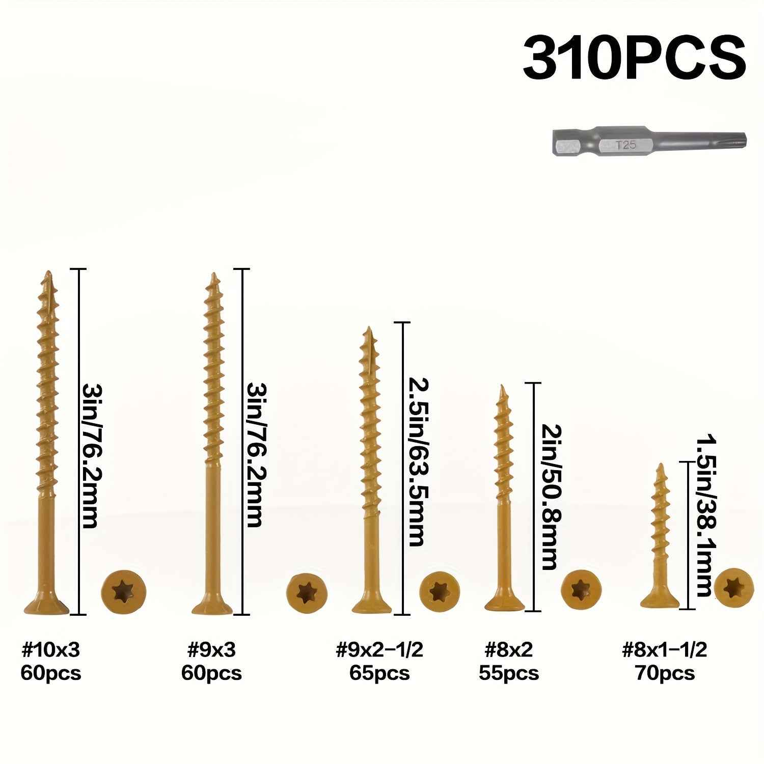310 / 500 Pcs Outdoor Deck Screw Set - Power Tools Gadget