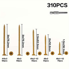 310 / 500 Pcs Outdoor Deck Screw Set - Power Tools Gadget