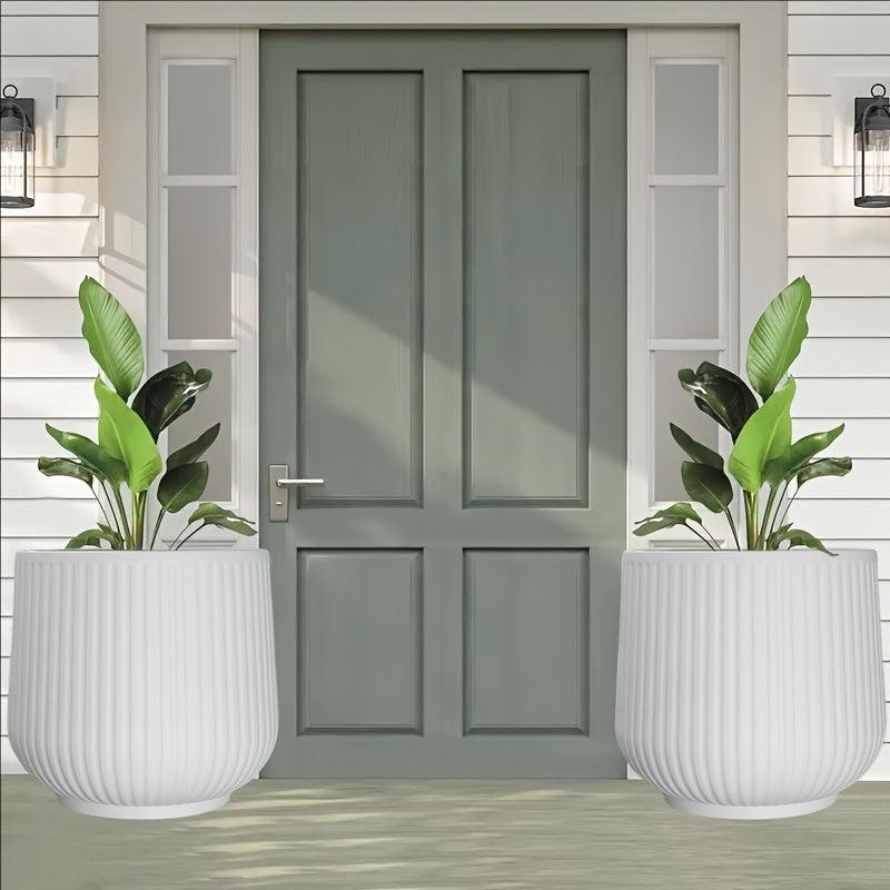 2pcs Resin Flower Pots with Drainage by Snagg A Pot