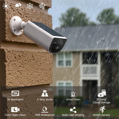 2K Solar Powered Wireless Security Camera Motion Detection & Two-Way Audio by Snagg An Outdoor Camera