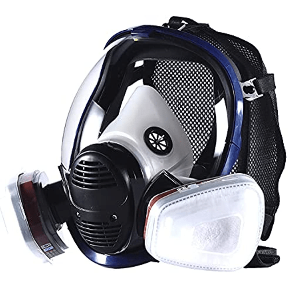 Full Face Respirator Mask with Dual Activated Carbon Filters by Snagg A Face Mask