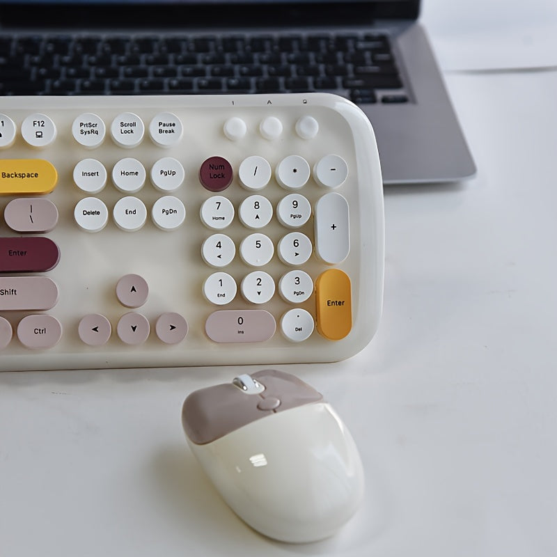 Retro Wireless Keyboard & Mouse Set for Office & Home Use by Snagg A Keyboard