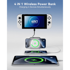 10000mAh Wireless Power Bank With Built In Cable by Snagg A Power Bank