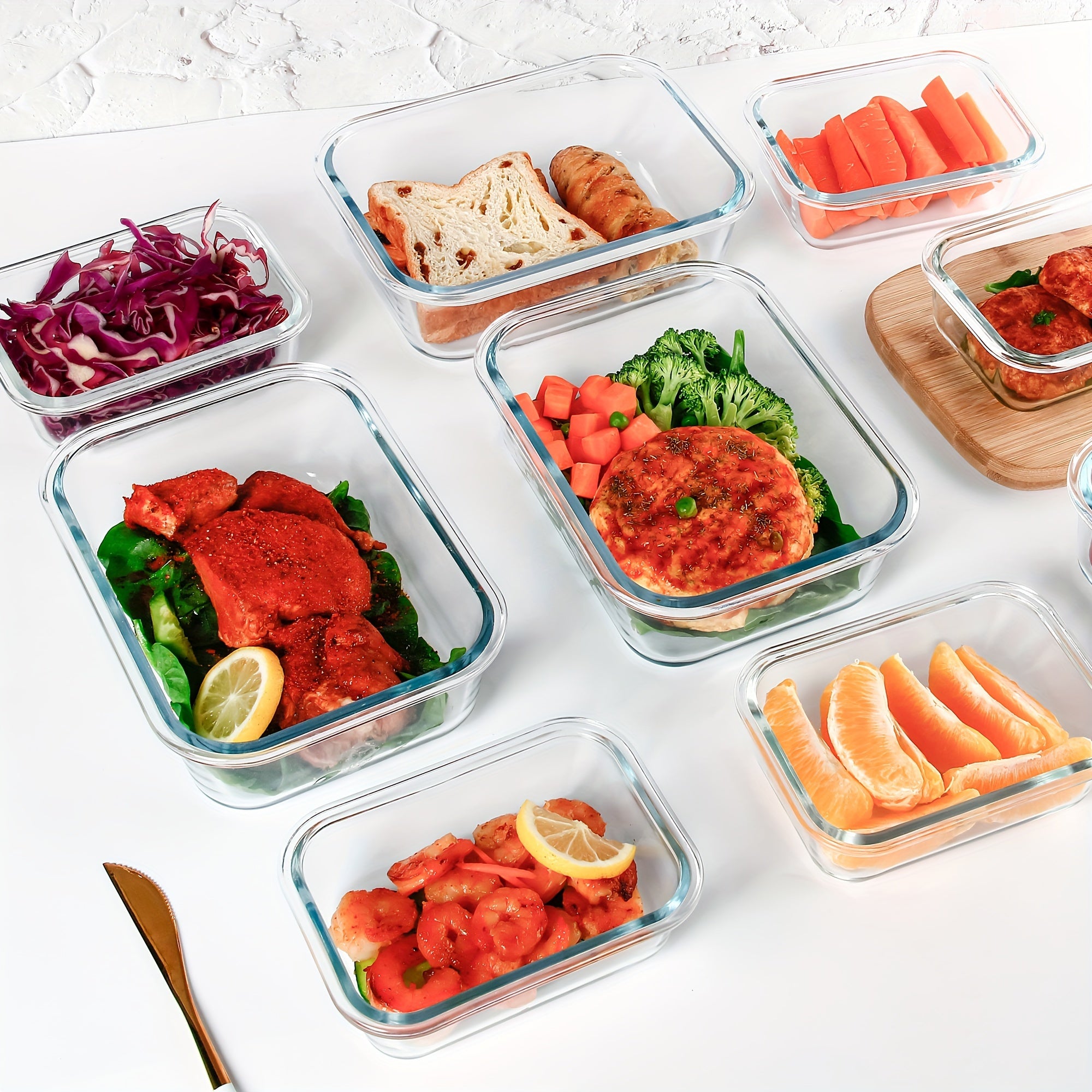 10 Pack Borosilicate Glass Meal Prep Containers by Snagg A Container