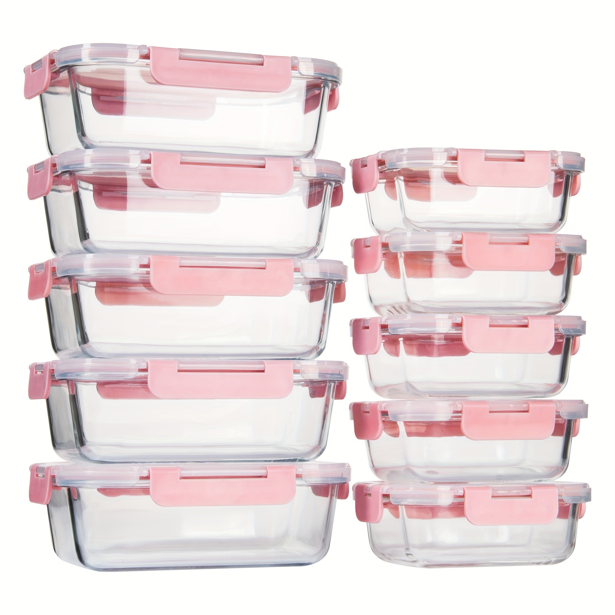 10 Pack Borosilicate Glass Meal Prep Containers by Snagg A Container