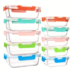 10 Pack Borosilicate Glass Meal Prep Containers by Snagg A Container