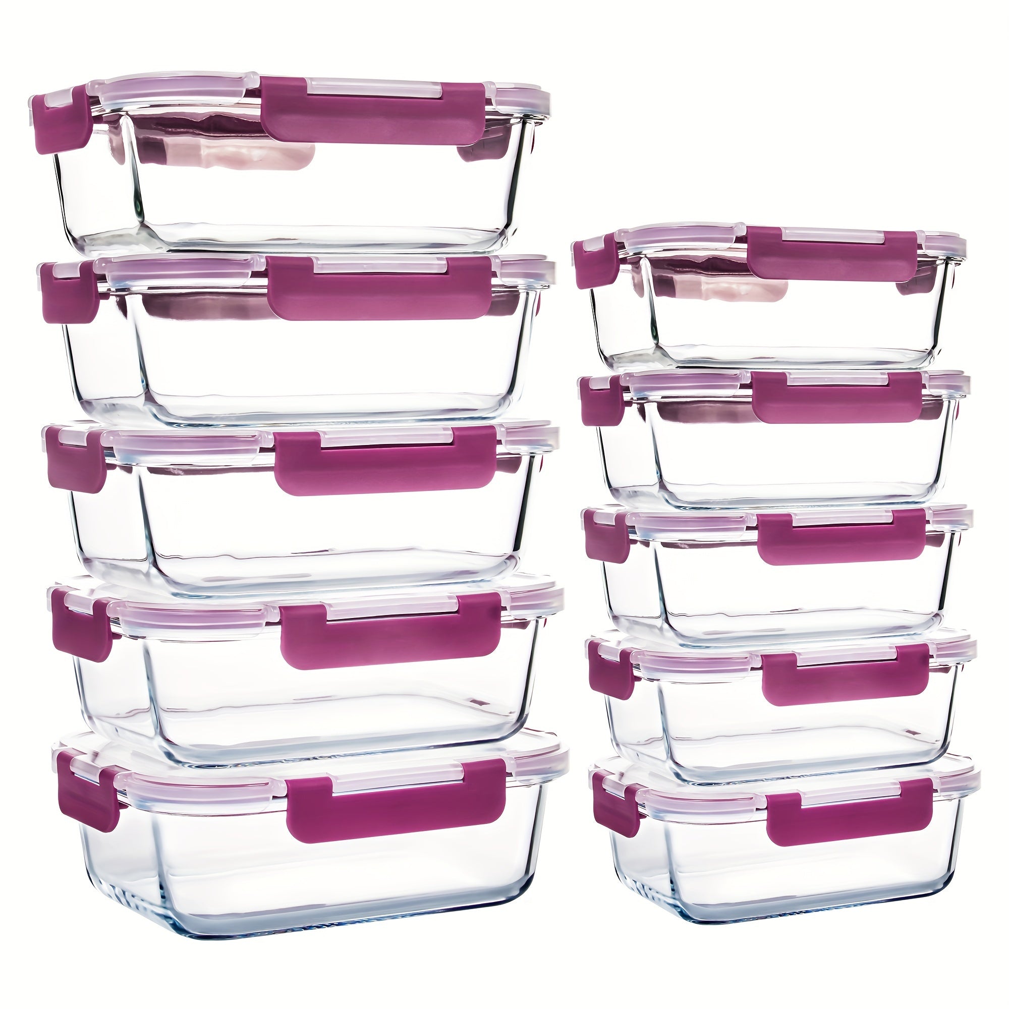 10 Pack Borosilicate Glass Meal Prep Containers by Snagg A Container