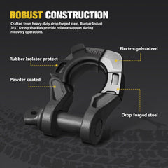 Pair of 4.75 Ton Bow Shackles – 3/4-Inch D-Ring by Snagg A Bow Shackle