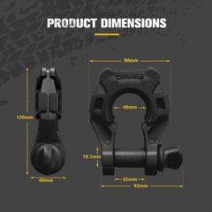 Pair of 4.75 Ton Bow Shackles – 3/4-Inch D-Ring by Snagg A Bow Shackle