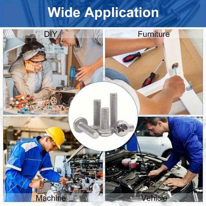 1059 Pcs Nuts & Bolts Assortment - M3/M4/M5/M6 Machine Screws Washers with Mixed Heads - 1set - Power Tools Gadget