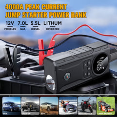 5 in 1 Portable Car Jump Starter with Air Compressor by Snagg A Jump Starter