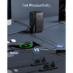 Tower Powerboard with USB-C | 12-Outlet Surge Protector (1.8m) by Snagg An Extension Cable